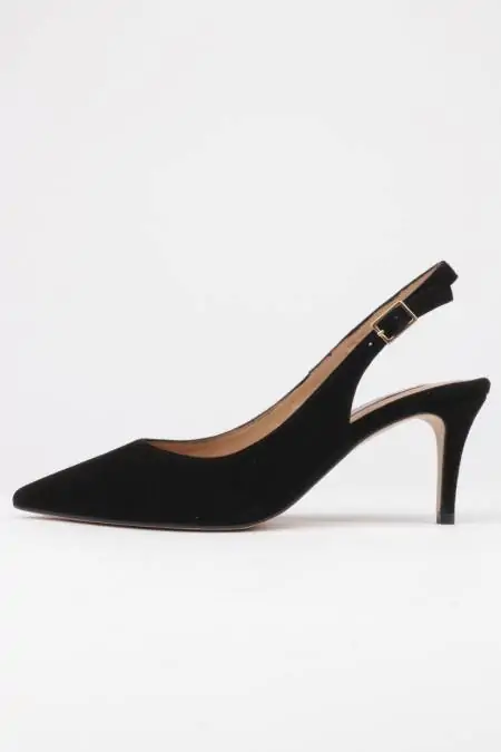black suede slingback shoes