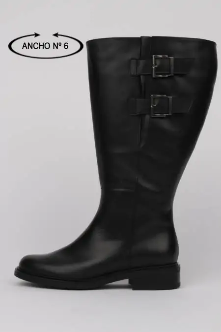Botas negras planas mujer...