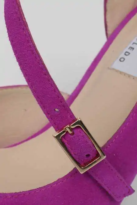 Cancelar Aturdir prisión Zapatos de fiesta mujer color buganvilla detalle pulsera y hebilla