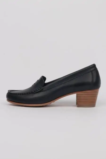Mocasines tacon ancho mujer cheap