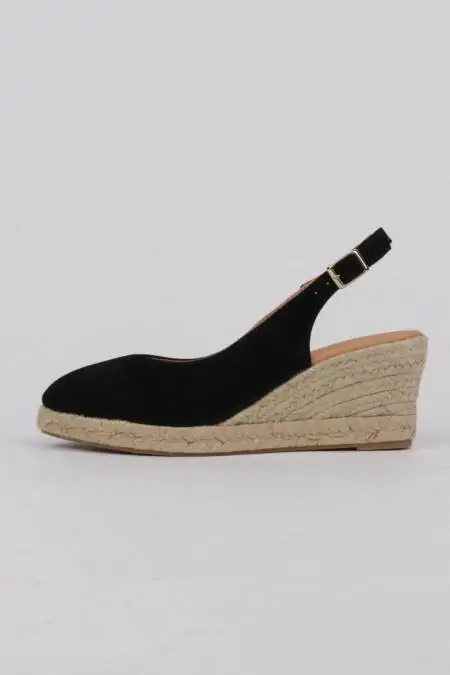 Alpargatas negras destalonadas