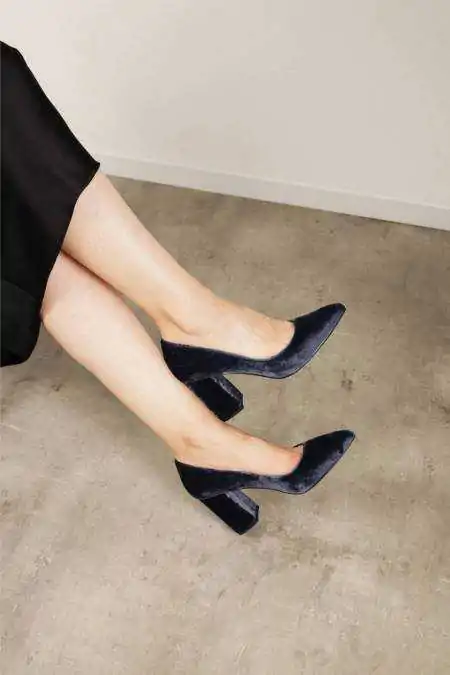 Zapatos terciopelo azul noche