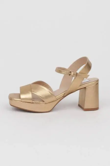 Golden sandals midi heel...