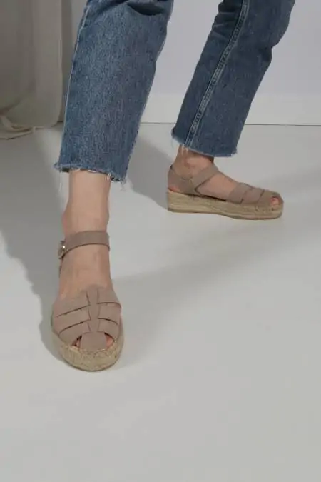 Taupe crab espadrilles