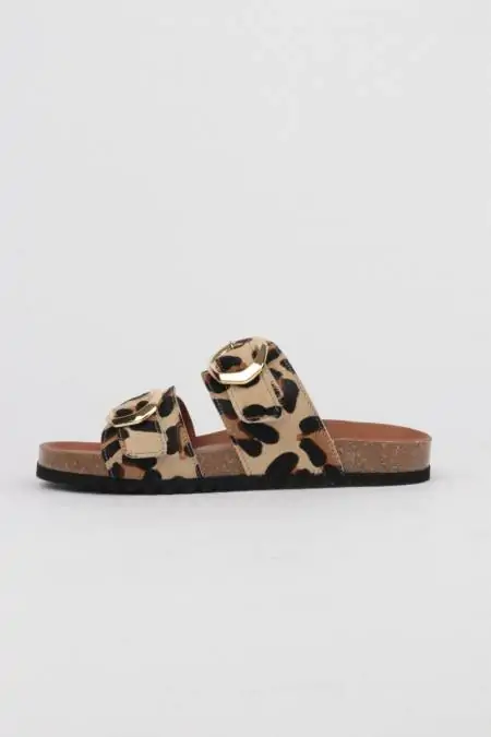 Chanclas leopardo hebillas