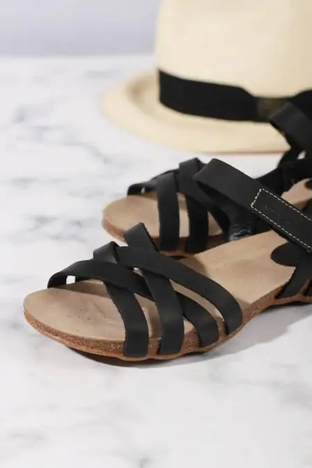 Sandalias negras Interbios...