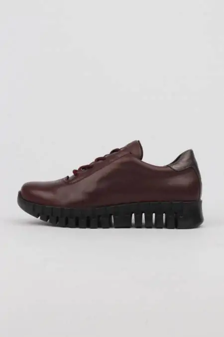 Burgundy leather wide fit...