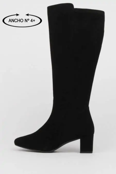 Black suede and elastic...