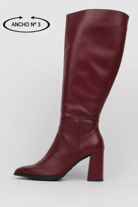 Burgundy heel high boots...