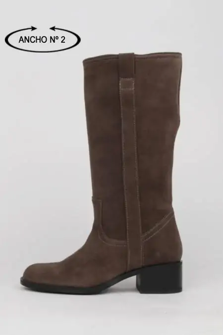 Woman biker boots taupe suede