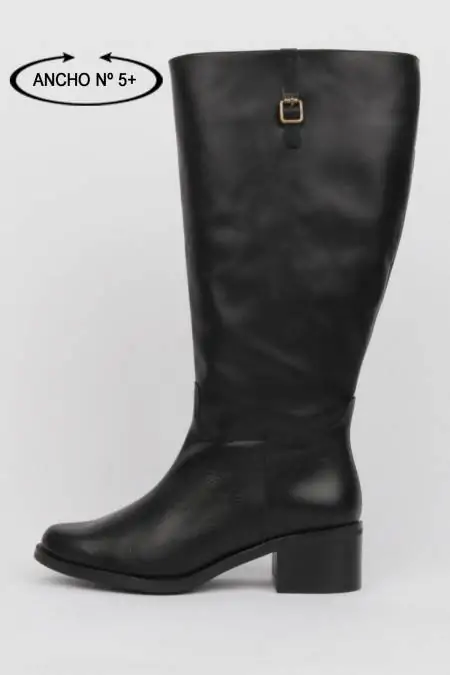 Low heel high boots black...