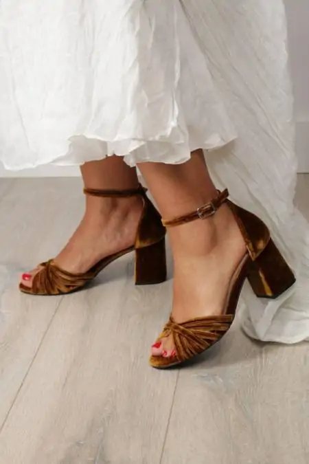 Velvet sandals dress...