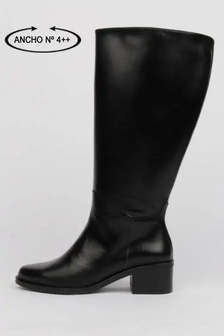 Black high boots low heel...
