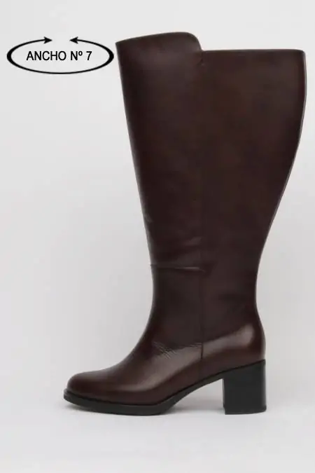 Brown leather high boots...