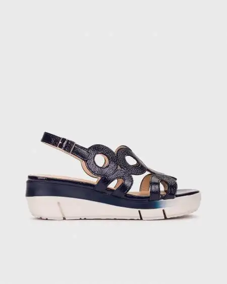 Sandalias azules cuña...