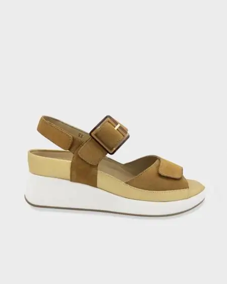 Camel sandals with...