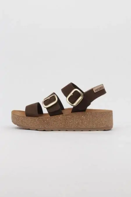 Sandalias marrones cuña...