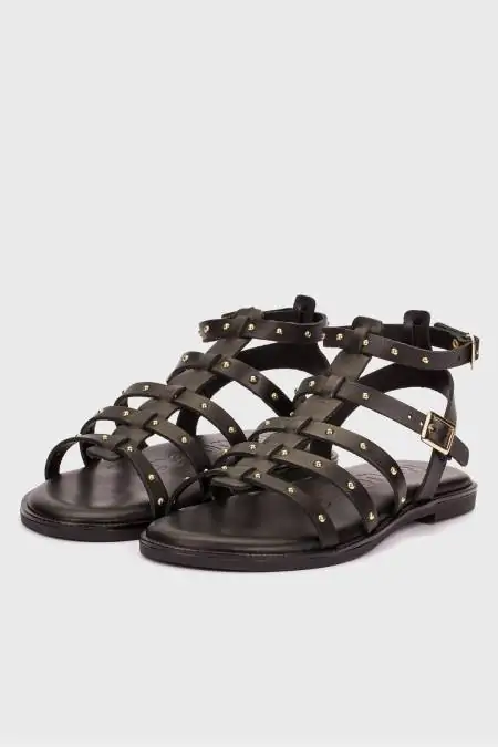 Sandalias romanas negras...
