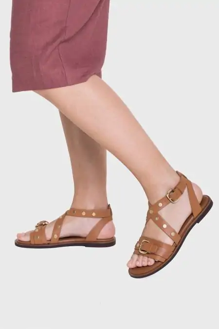 Wonders flat sandals camel...