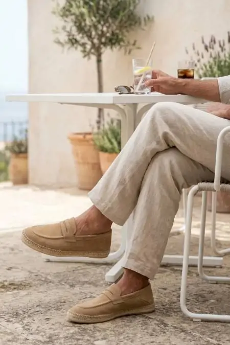 Men's espadrilles camel suede