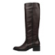 Low heel high boots brown leather